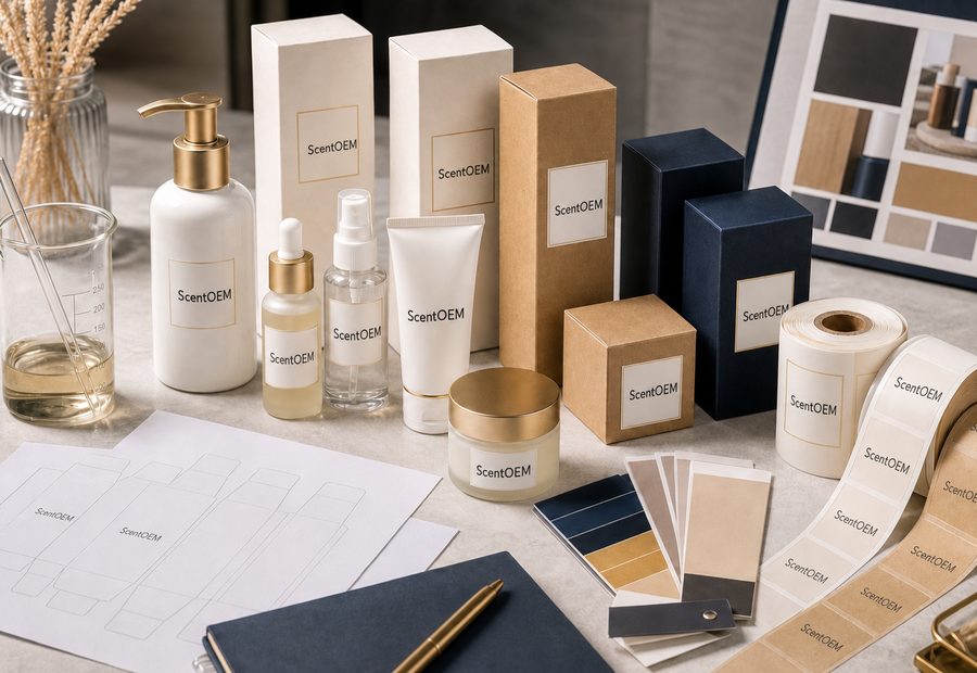 Private label perfume packaging development board