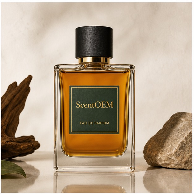 ScentOEM amber eau de parfum product concept for B2B sourcing